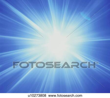 Stock Photo - Burst of light on blue background. Fotosearch