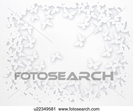 Stock Image - Butterflies on a White Background. Fotosearch