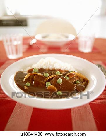 Stock Image - Casserole dish with mashed potato. Fotosearch