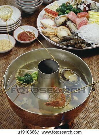 Stock Photo - Chinese Style Seafood Shabushabu. Fotosearch