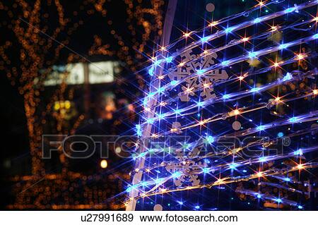 Christmas lights and snowflakes View Large Photo Image Stock Photo - Christmas lights and snowflakes. Fotosearch