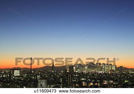 Cityscape in the evening, copy space, Tokyo prefecture, Japan View Large Photo Image Stock Image - Cityscape in the evening, copy space, Tokyo prefecture, Japan. Fotosearch