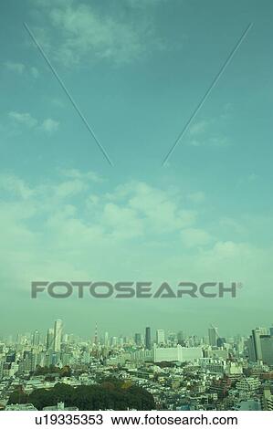 Stock Image - Cityscape of Shinagawa ward, Tokyo Prefecture, Honshu, Japan. Fotosearch