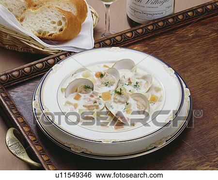 Clam Chowder View Large Photo Image Stock Photograph - Clam Chowder. Fotosearch