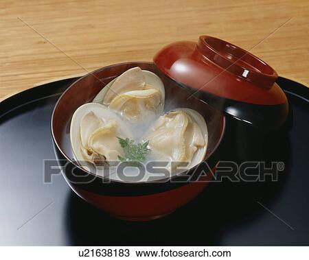 Clams in Miso soup View Large Photo Image Stock Image - Clams in Miso soup. Fotosearch