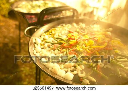 Stock Photo - Close-up of a Paella. Tokyo Prefecture, Japan. Fotosearch