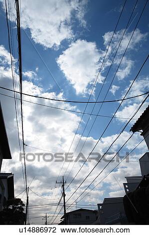 Clouds and power lines, Tokyo prefecture, Japan View Large Photo Image Stock Image - Clouds and power lines, Tokyo prefecture, Japan. Fotosearch