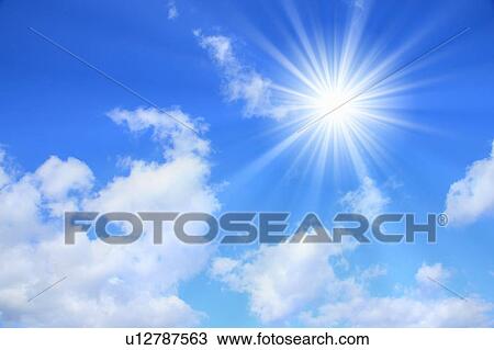 Stock Image - Clouds in blue sky. Fotosearch