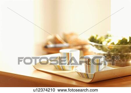 Coffee cups on table View Large Photo Image Stock Image - Coffee cups on table. Fotosearch