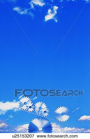 Stock Photo - Cogs and gears balancing on a scale. Fotosearch
