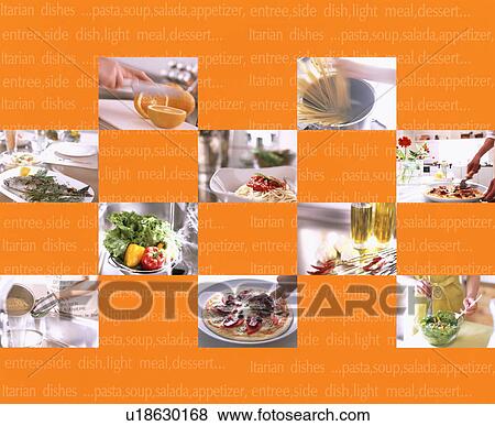 Collage of various foods View Large Photo Image Stock Photo - Collage of various foods. Fotosearch