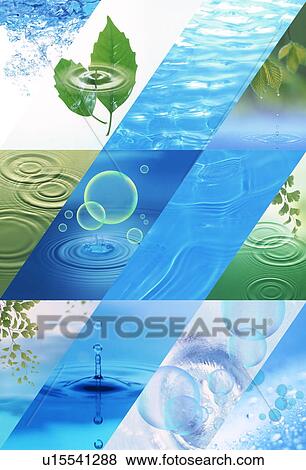 Stock Photo - Collage of water drop images. Fotosearch