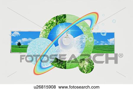 Stock Photo - Composite image depicting the environment and nature. Fotosearch
