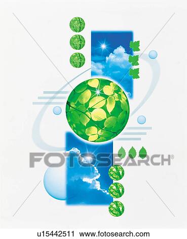 Stock Image - Composite of sky and trees. Fotosearch