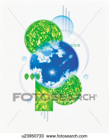 Stock Image - Composite of sky and trees. Fotosearch