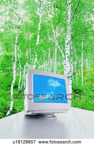 Computer in a forest View Large Photo Image Stock Photo - Computer in a forest . Fotosearch