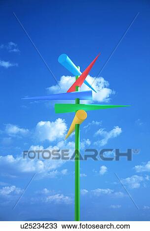 Stock Image - Cone signpost. Fotosearch