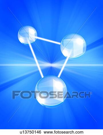 Stock Photograph - Connected spheres with cubes inside. Fotosearch