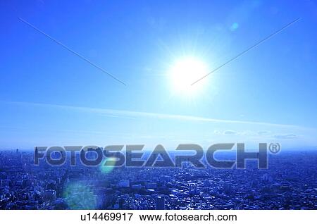 Stock Photo - Crowded Buildings and Blue Sky. Fotosearch