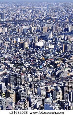 Stock Photo - Crowded Buildings in Tokyo. Fotosearch