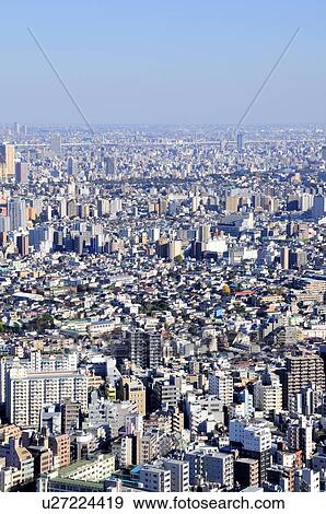 Stock Photo - Crowded Buildings in Tokyo. Fotosearch