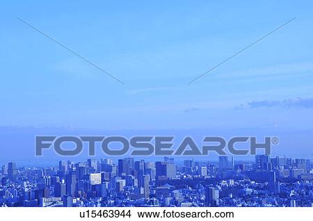 Crowded Tall Buildings and Blue Sky View Large Photo Image Picture - Crowded Tall Buildings and Blue Sky. Fotosearch