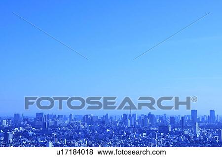 Crowded Tall Buildings and Blue Sky View Large Photo Image Stock Photo - Crowded Tall Buildings and Blue Sky. Fotosearch