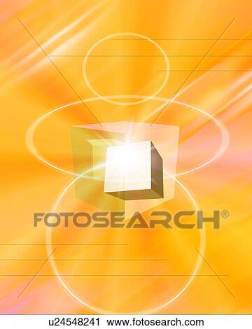Stock Image - Cube and circles. Fotosearch