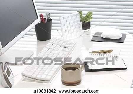 Desk in office View Large Photo Image Stock Image - Desk in office. Fotosearch