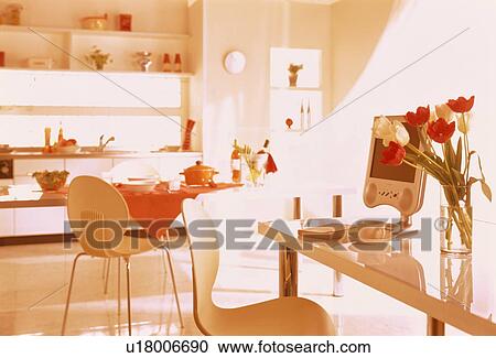 Stock Image - Dining room table. Fotosearch