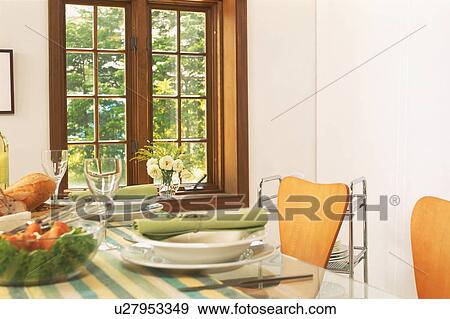 Dining room table View Large Photo Image Stock Photo - Dining room table. Fotosearch