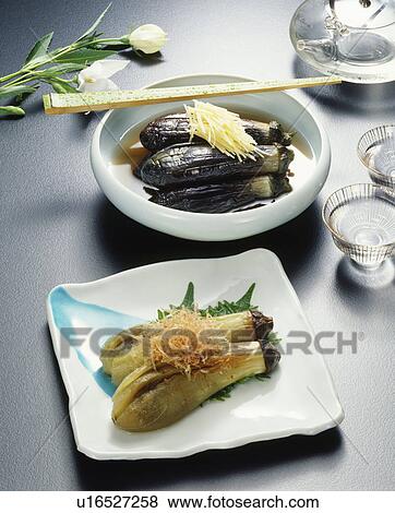 Stock Photo - Dishes of cooked eggplants. Fotosearch