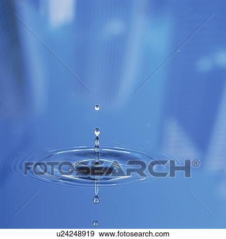 Drop of water falling and splashing View Large Photo Image Stock Photo - Drop of water falling and splashing. Fotosearch