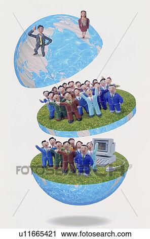 Earth cut into sections revealing businesspeople View Large Photo Image Stock Image - Earth cut into sections revealing businesspeople. Fotosearch