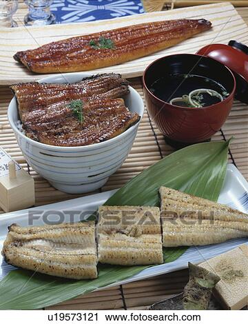 Stock Image - Eel dishes. Fotosearch