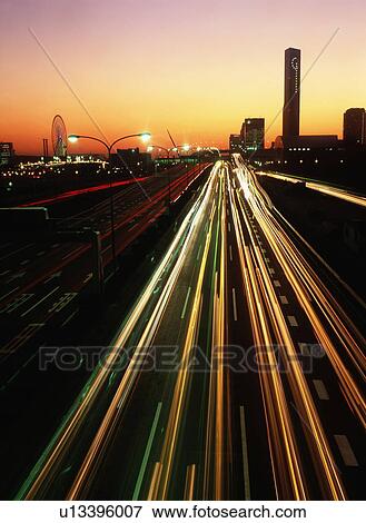 Evening Glow and Highway View Large Photo Image Stock Photo - Evening Glow and Highway. Fotosearch