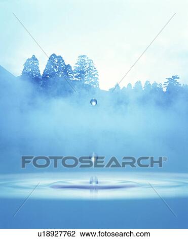 Stock Image - Falling waterdrop. Fotosearch