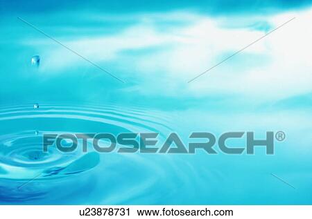 Stock Image - Falling waterdrop. Fotosearch