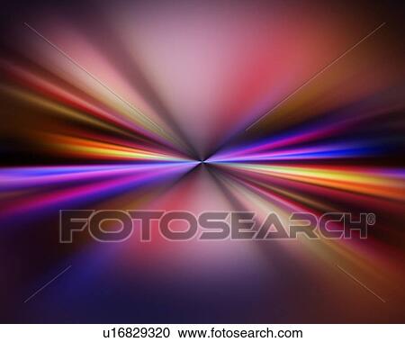 Stock Image - Flash of light, computer graphic, blurred motion. Fotosearch