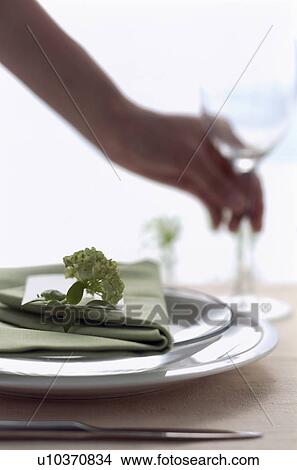 Floral table place setting View Large Photo Image Picture - Floral table place setting. Fotosearch