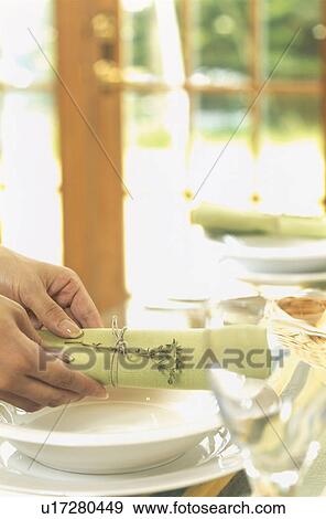Stock Photo - Floral table place setting. Fotosearch