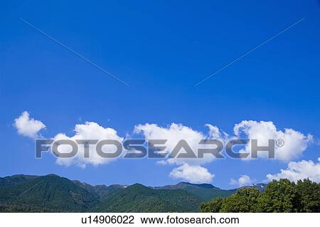 Stock Image - Forest and mountain range, Hira-san, Otsu, Shiga Prefecture, Japan. Fotosearch