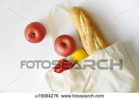 Fresh fruit and bread in an eco-friendly shopping bag View Large Photo Image Stock Photograph - Fresh fruit and bread in an eco-friendly shopping bag. Fotosearch