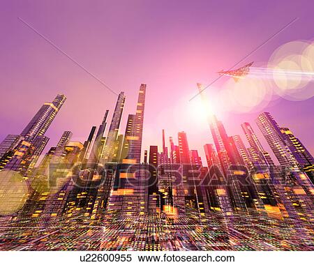 Stock Photography - Futuristic city. Fotosearch