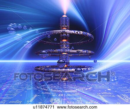 Futuristic image, computer graphic View Large Photo Image Stock Image - Futuristic image, computer graphic. Fotosearch