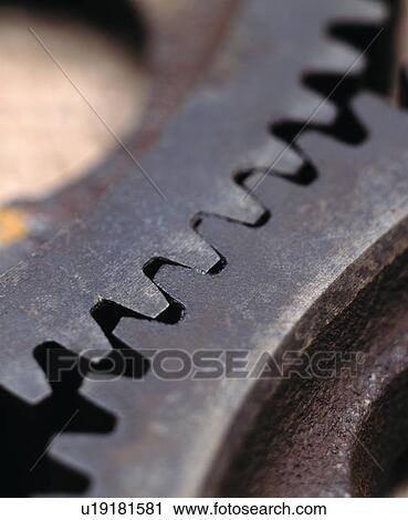 Stock Image - Gear wheels, close up. Fotosearch