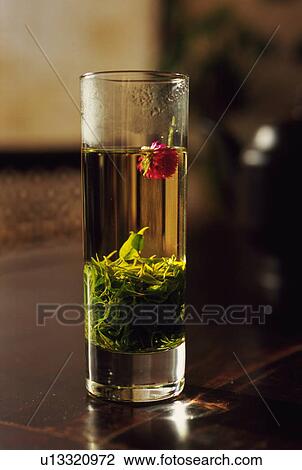 Stock Image - Glass of Chinese tea. Fotosearch