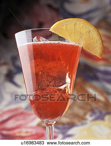 Stock Image - Glass of cocktail. Fotosearch
