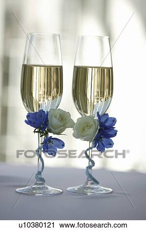 Stock Image - Glasses of champagne. Fotosearch