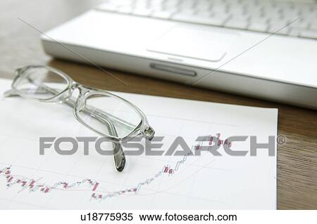 Stock Photography - Glasses on rising graph. Fotosearch